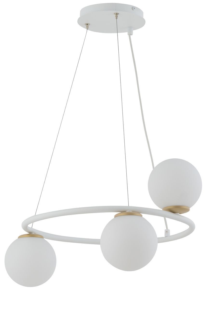Lampe à suspendre Rondell Blanc Métal Verre Éblouissement faible jusqu'à 0,7 m