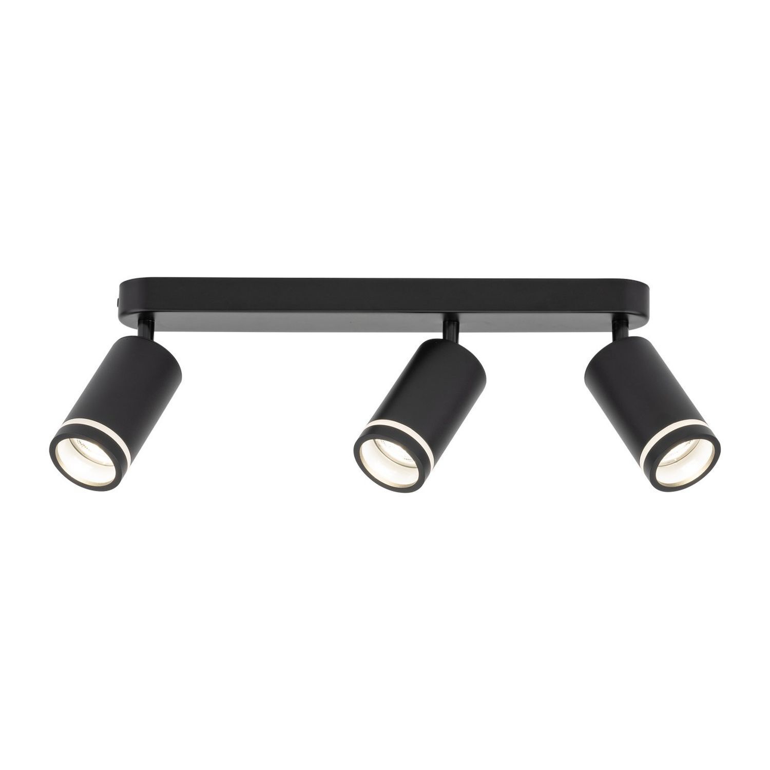 Projecteur de plafond 3 flammes noir 55 cm long métal GU10