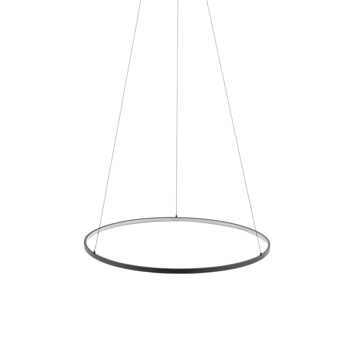 Suspension LED Ring Ø 60 cm Noir 3000 K 660 lm Métal