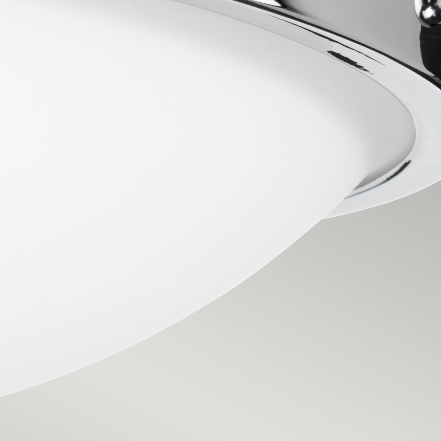 Lampe de plafond blanc chrome rond Ø32cm E27 verre métal