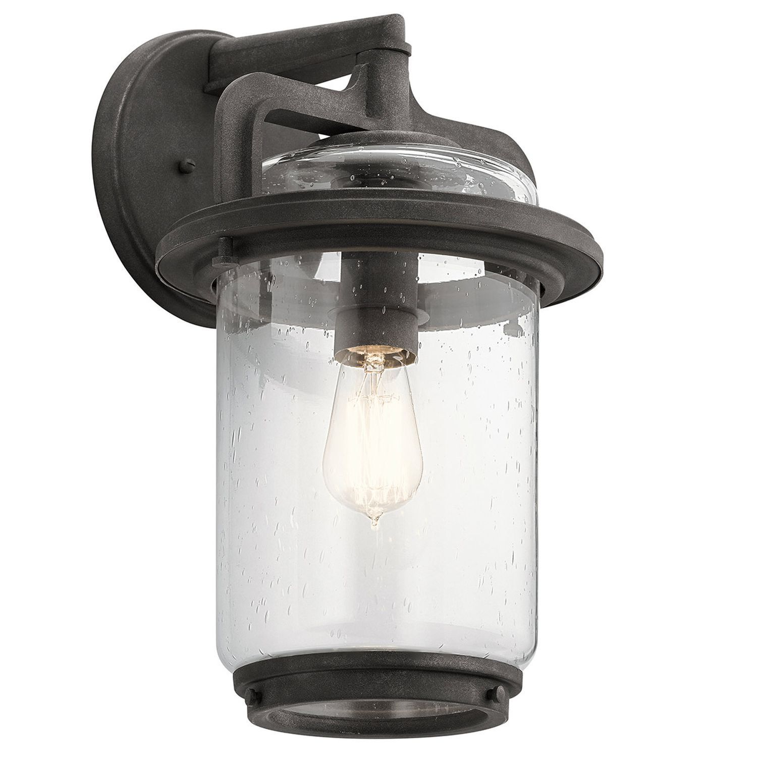 Lampe d'extérieur mur 43,7 cm de haut IP44 E27 Alu Verre Vintage
