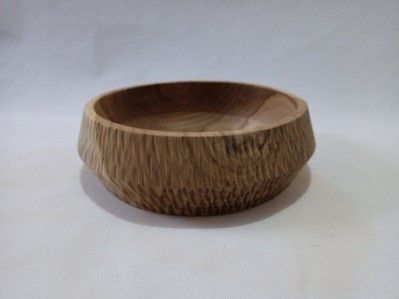 Bol en teck bois 25 x 27 x 9 cm pièce unique travail manuel Schale, Suppenschüssel, Rauchrohr, Holz