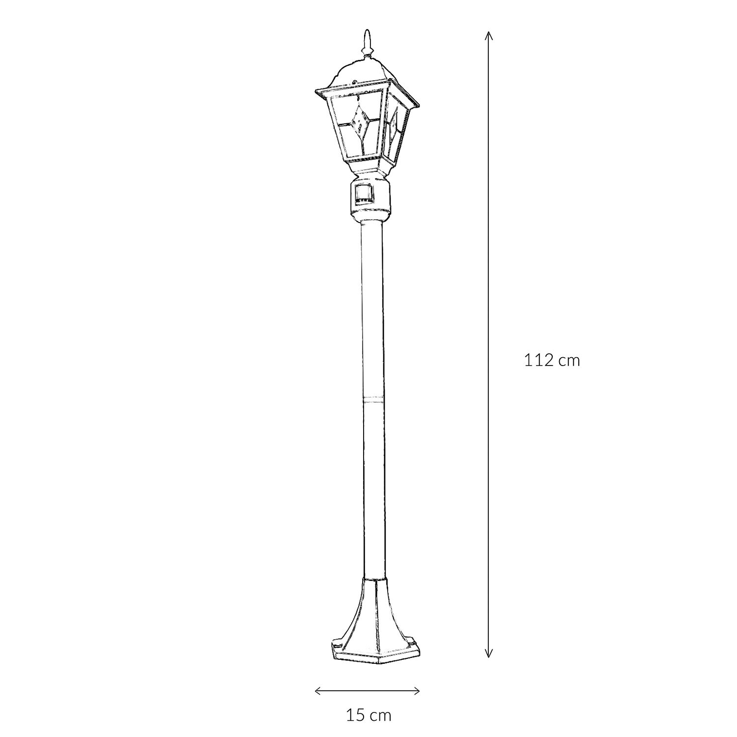 Lampe d'allée extérieure Rustique 112 cm Noir Cuivre