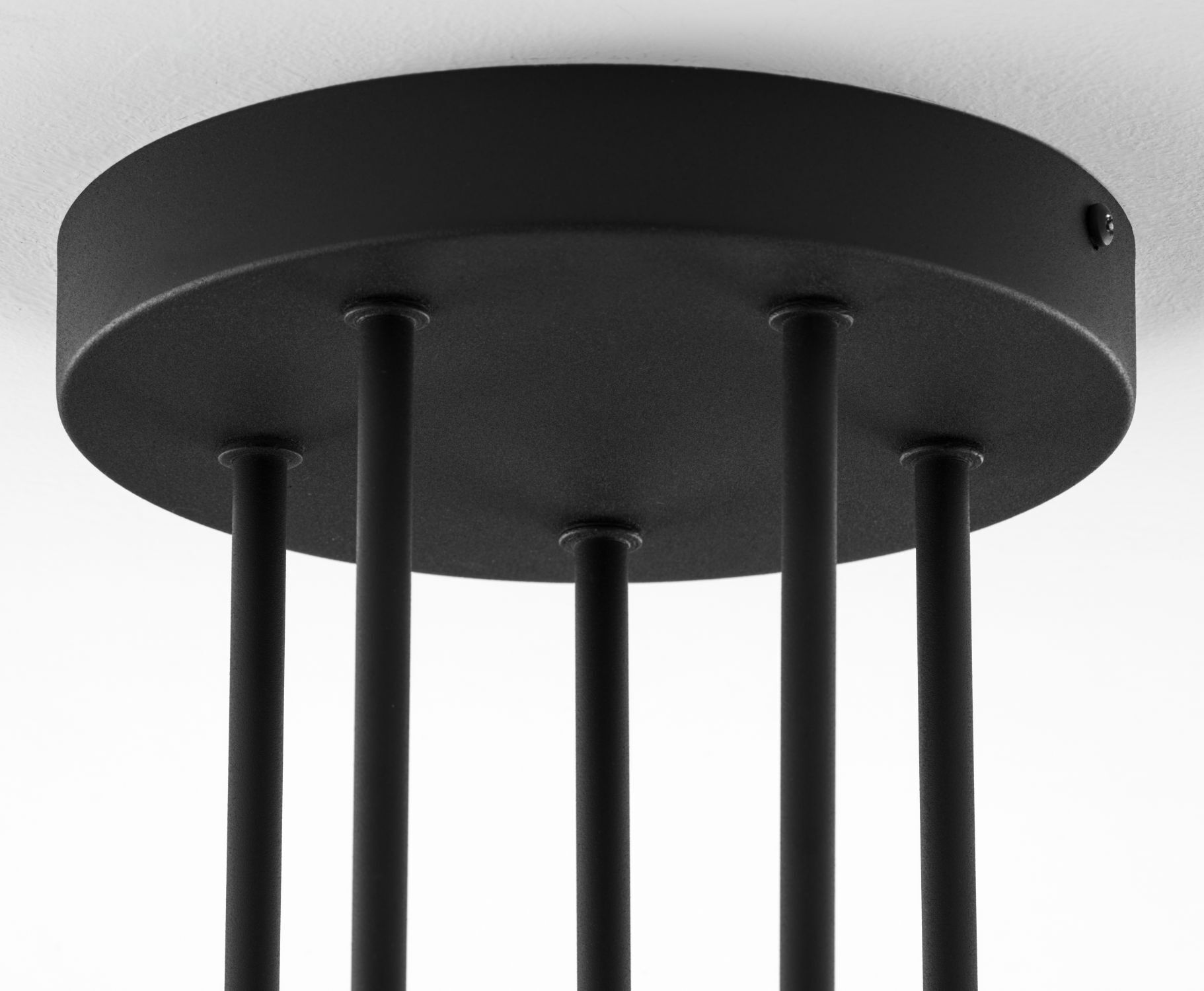 Plafonnier 5 flammes métal verre noir or G9 Lampe