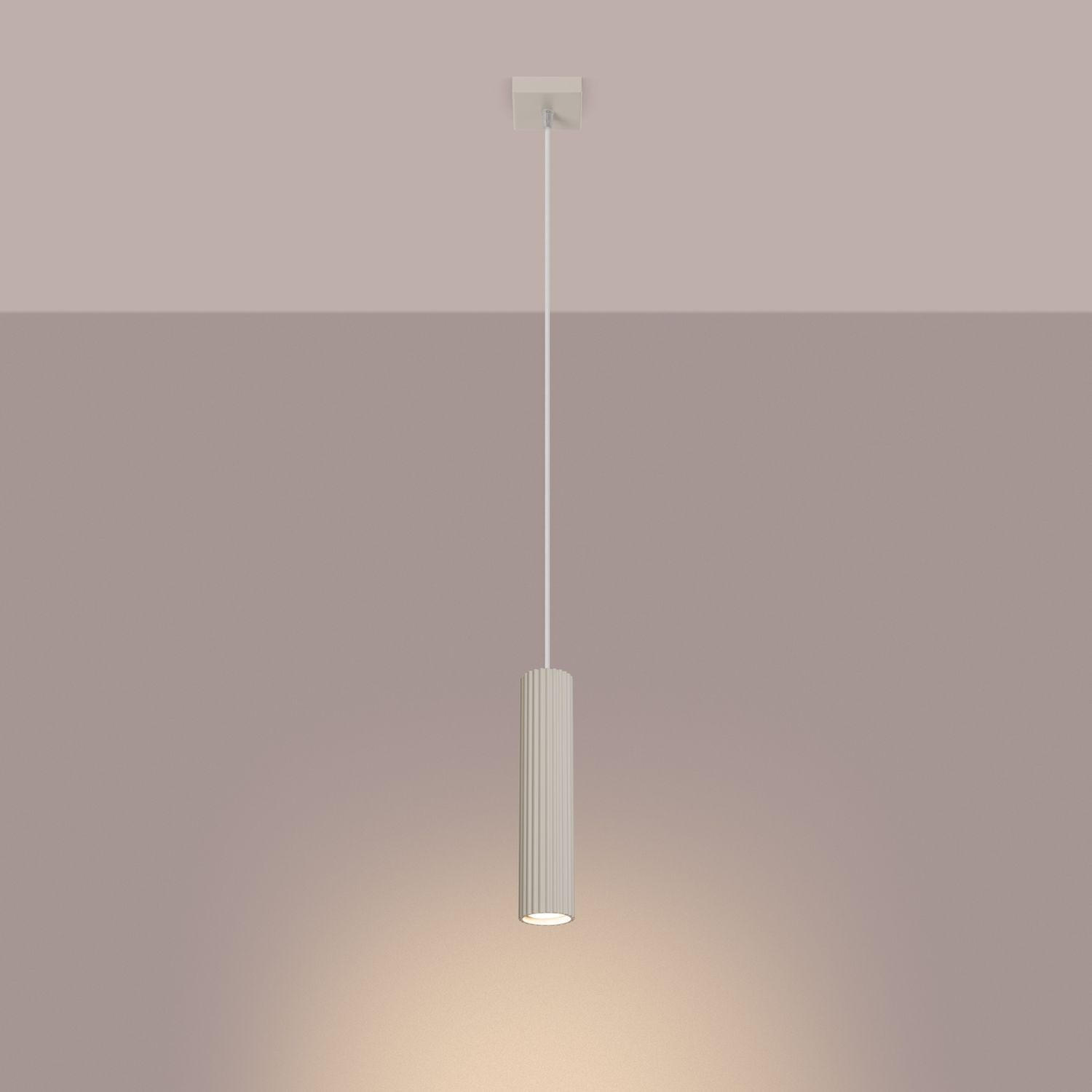 Hängeleuchte schmal Ø 8 cm Aluminium in Creme für GU10 BERTA Lampe, Beleuchtung
