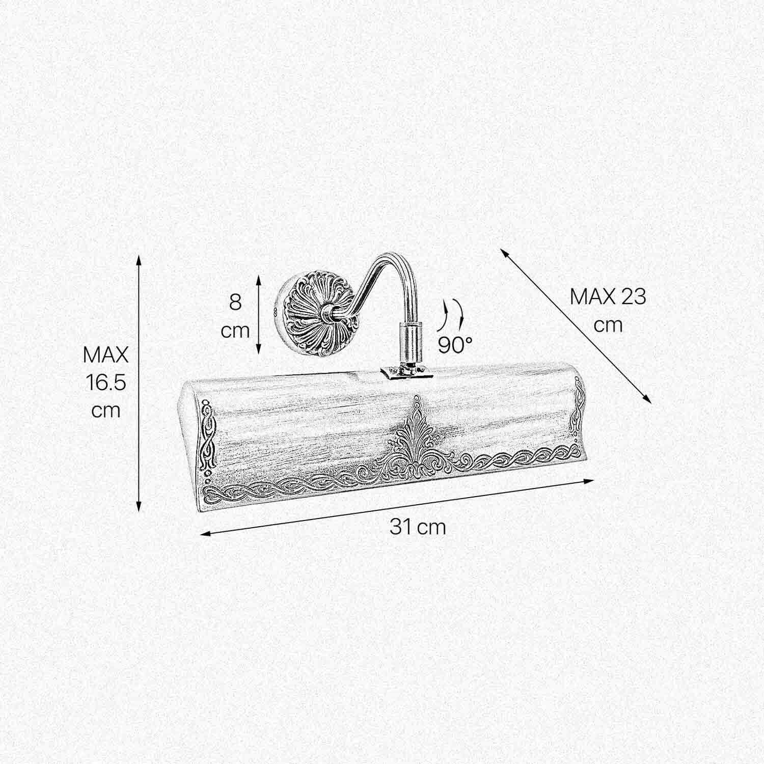 Lampe à tableau laiton L : 31 cm pivotant en bronze E14
