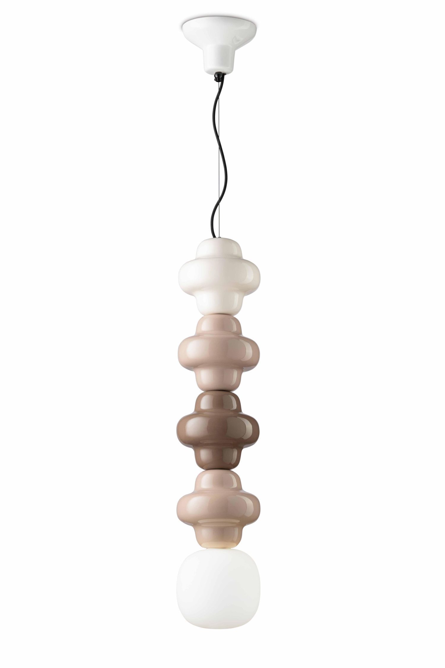 Lampe à suspendre céramique verre E14 multicolore blanc design rétro