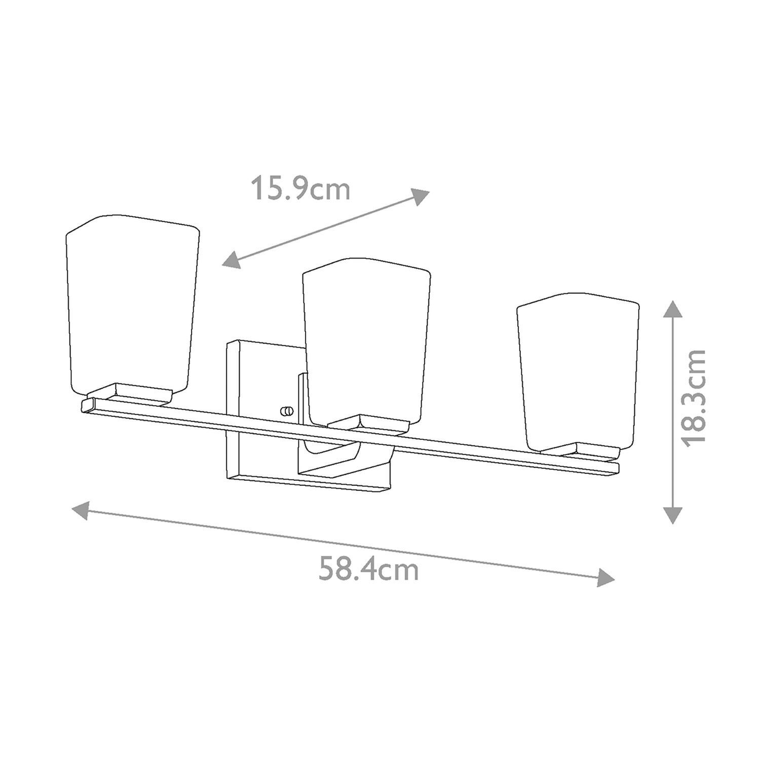 Applique salle de bain LED G9 IP44 3000 K verre métal L : 58,4 cm