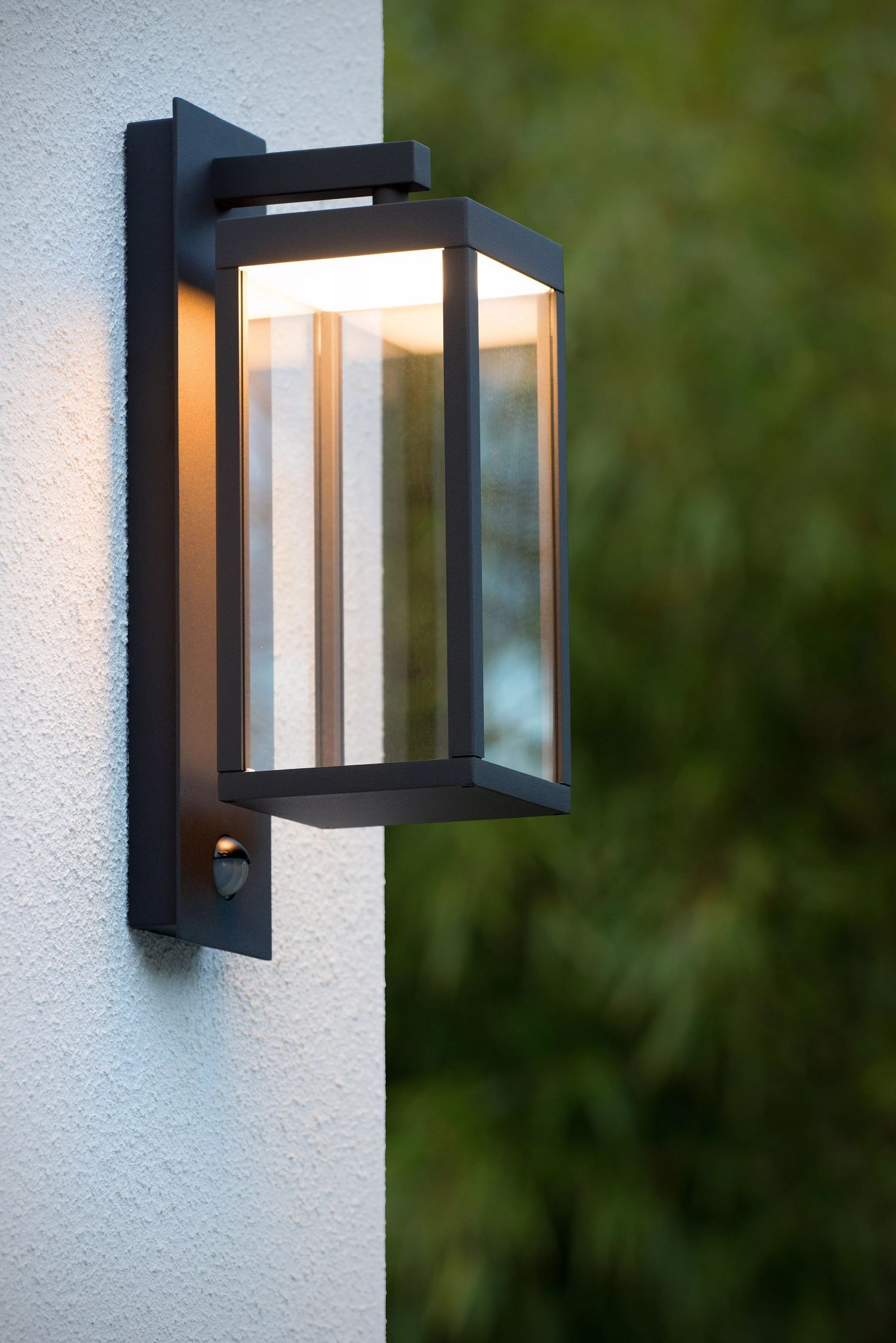 Applique LED avec détecteur de mouvement aluminium verre 3000 K