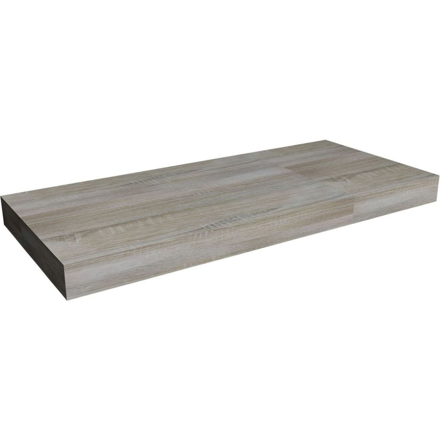 Étagère murale flottante 80 cm aspect bois gris MDF plastique