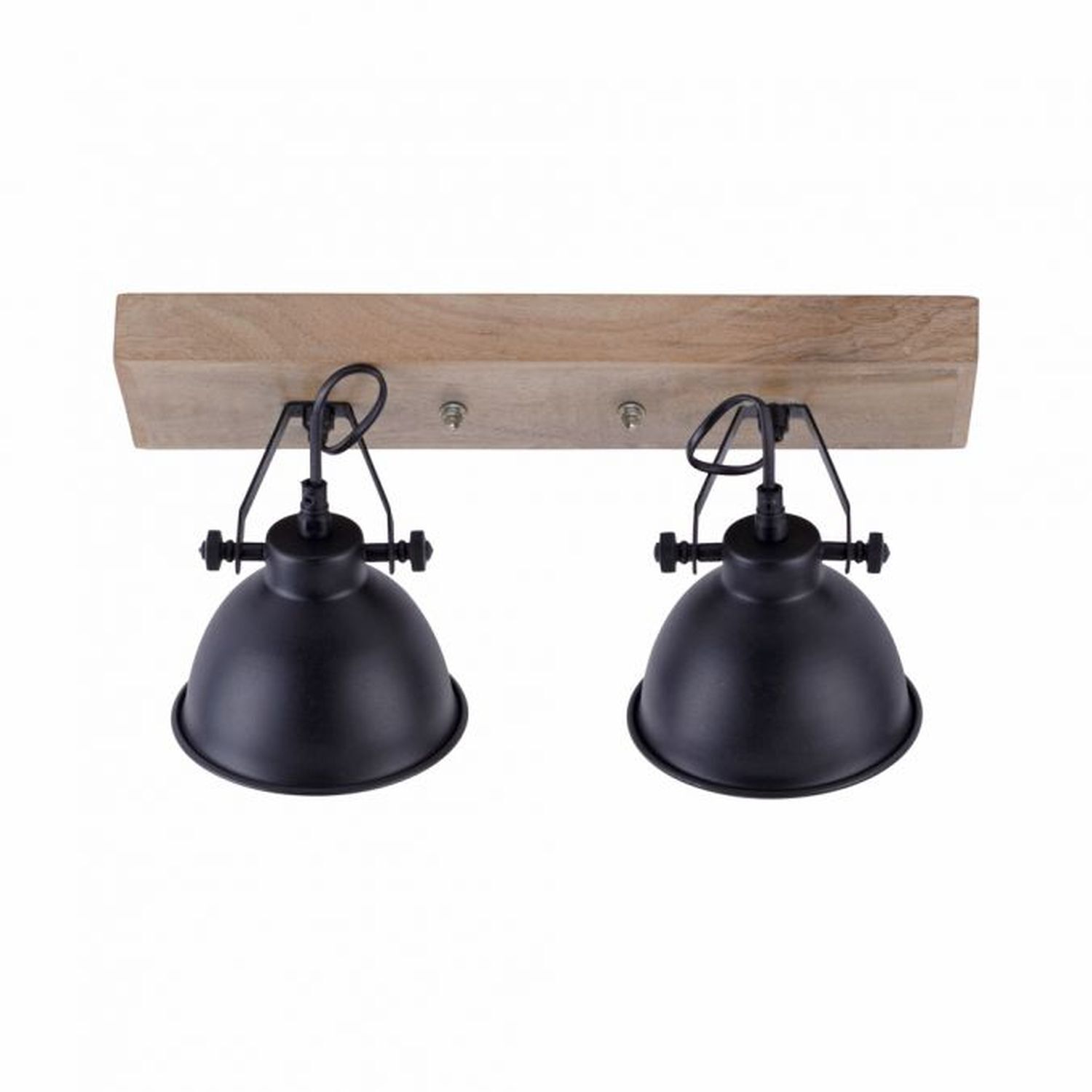 Spot de plafond flexible bois métal E14 noir industriel