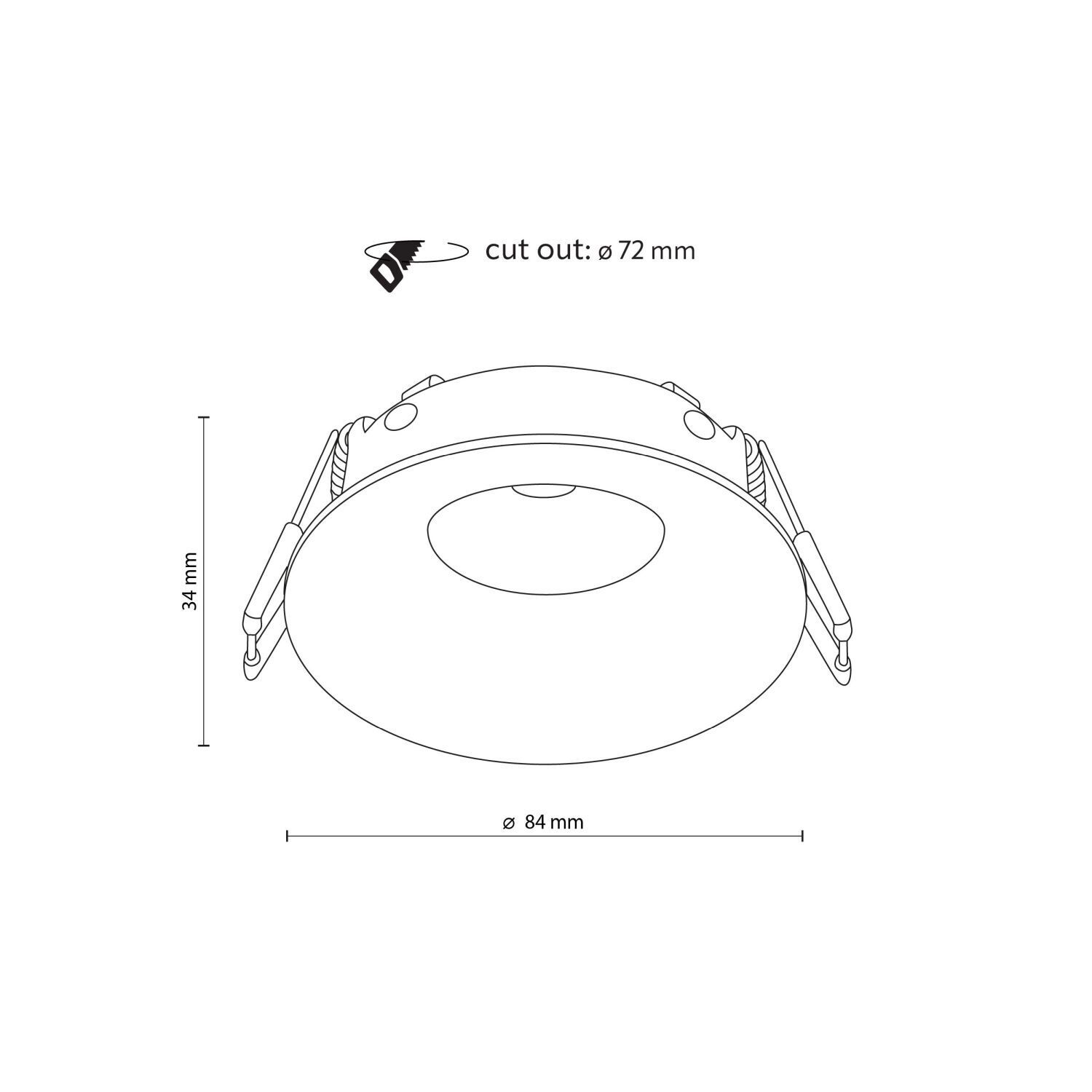 le61208-einbaustrahler-einbauleuchte-rund-d-84-mm-weiss-gu10-ip44-deckenlampe-bad-kueche-4 downlight, recessed, led, runde, durchmesser-84mm