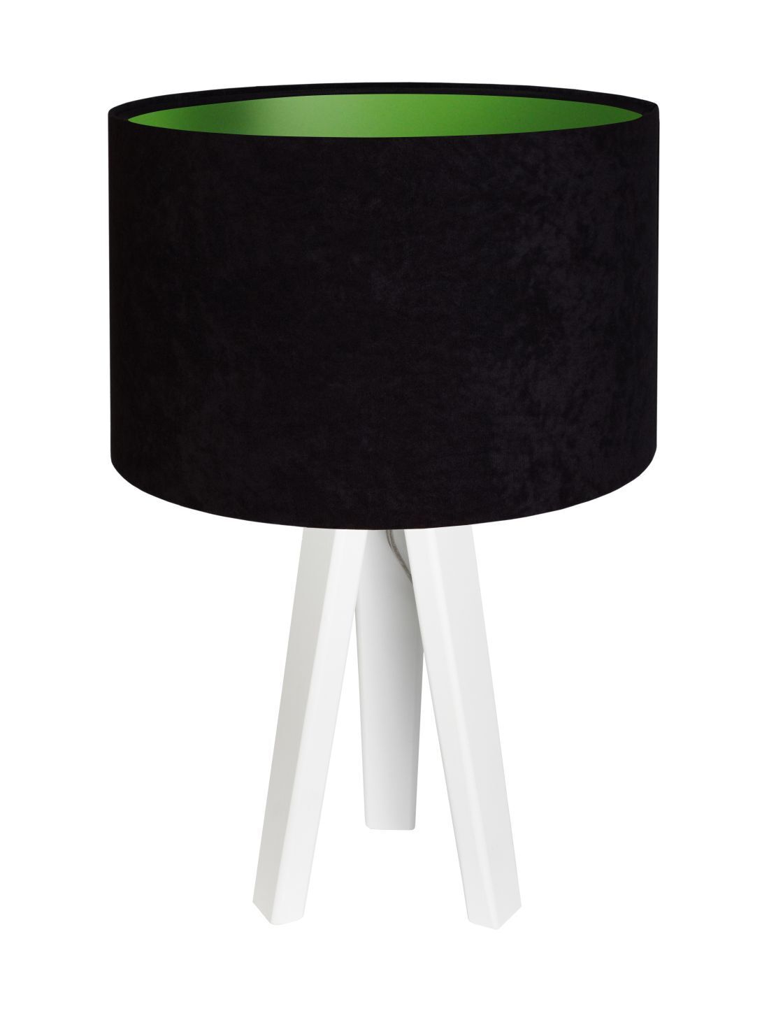 Noir vert lampe de table bois 46cm rétro JERRY