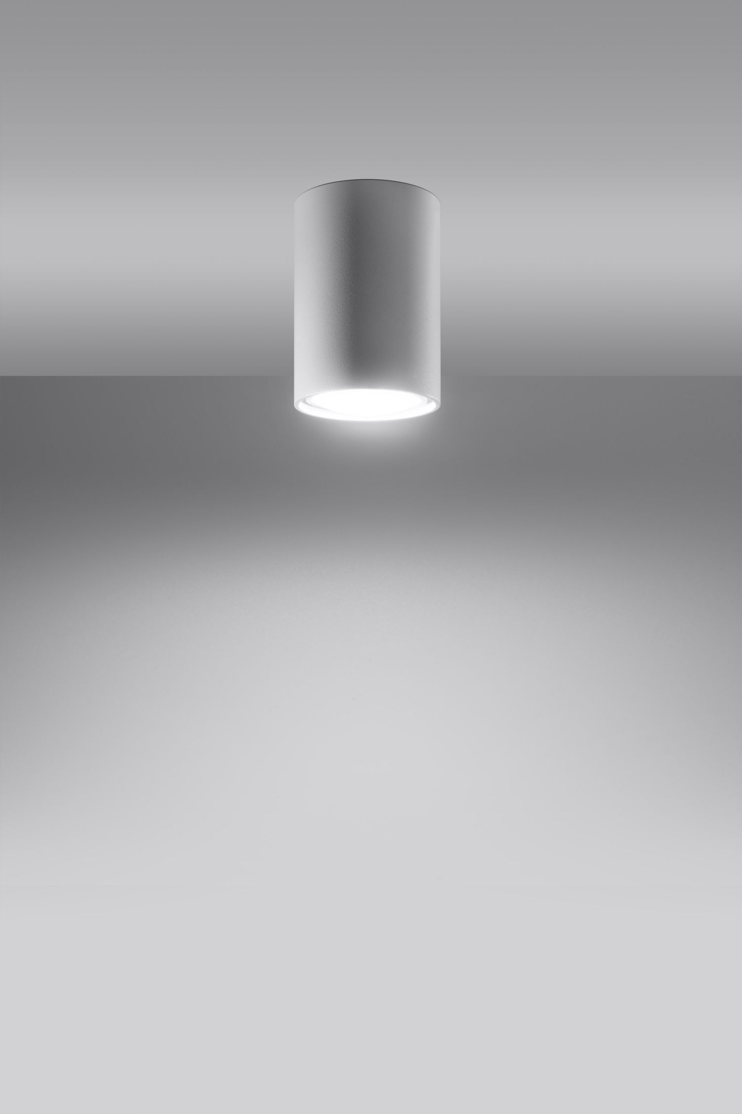 Spot apparent blanc métal rond Ø 6 cm H : 10 cm petit GU10