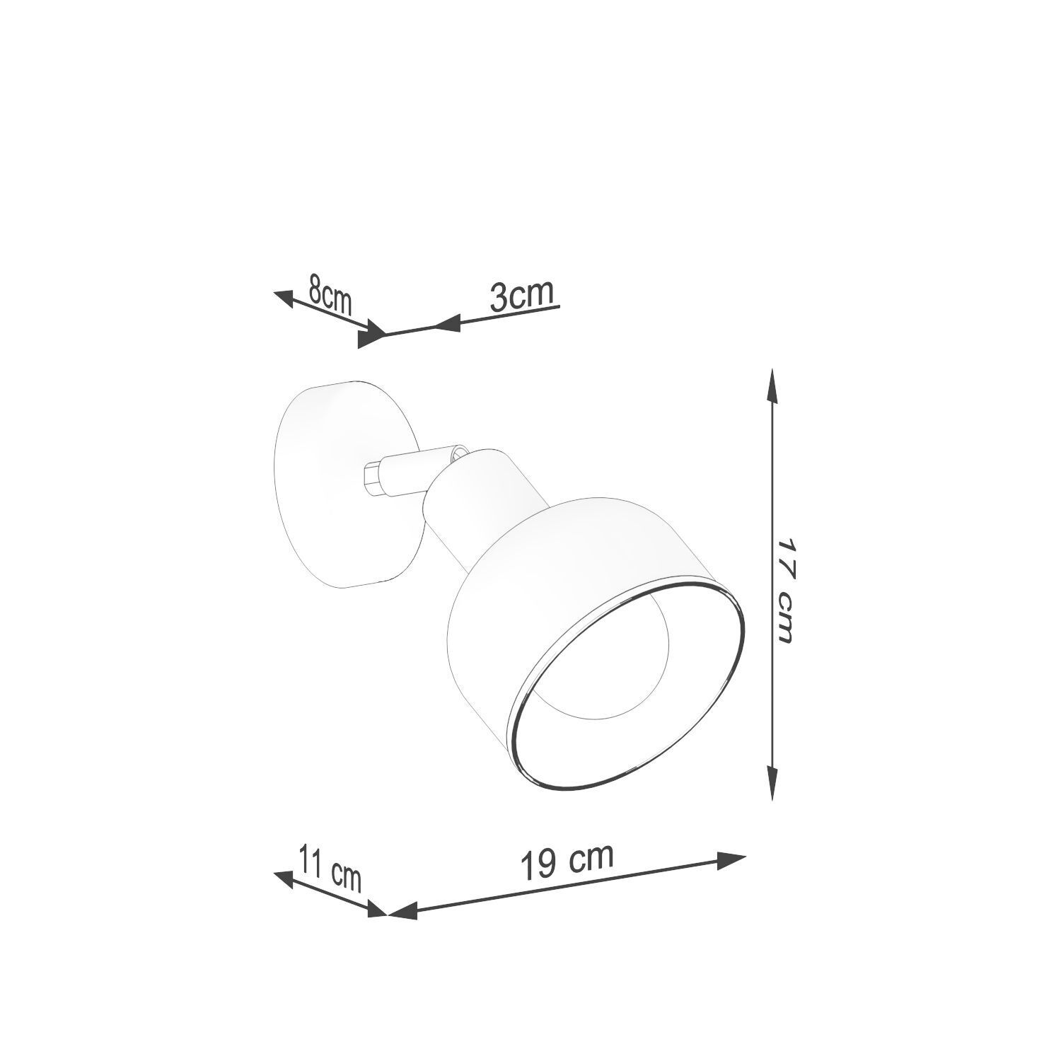 Wandlampe, Wandleuchte, Spots, Metall, Weiß