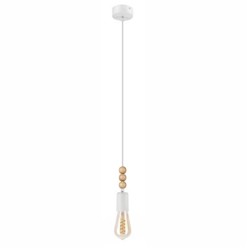 Suspension blanche en bois ronde Table à manger moderne