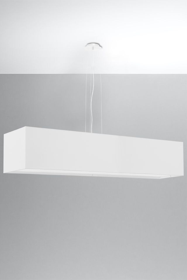 Lampe à suspendre tissu verre blanc largeur 120 cm faible éblouissement 5x E27