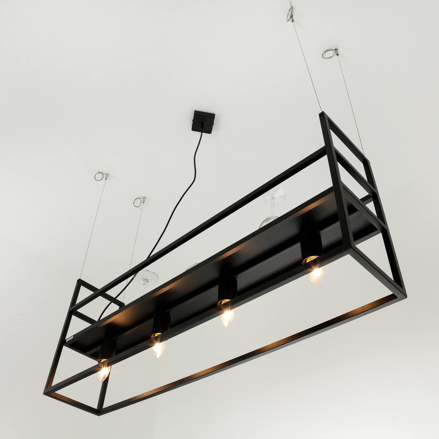 Lampe à suspendre Étagère suspendue L : 102 cm 5x E27 Métal Leuchte, Deckenleuchte