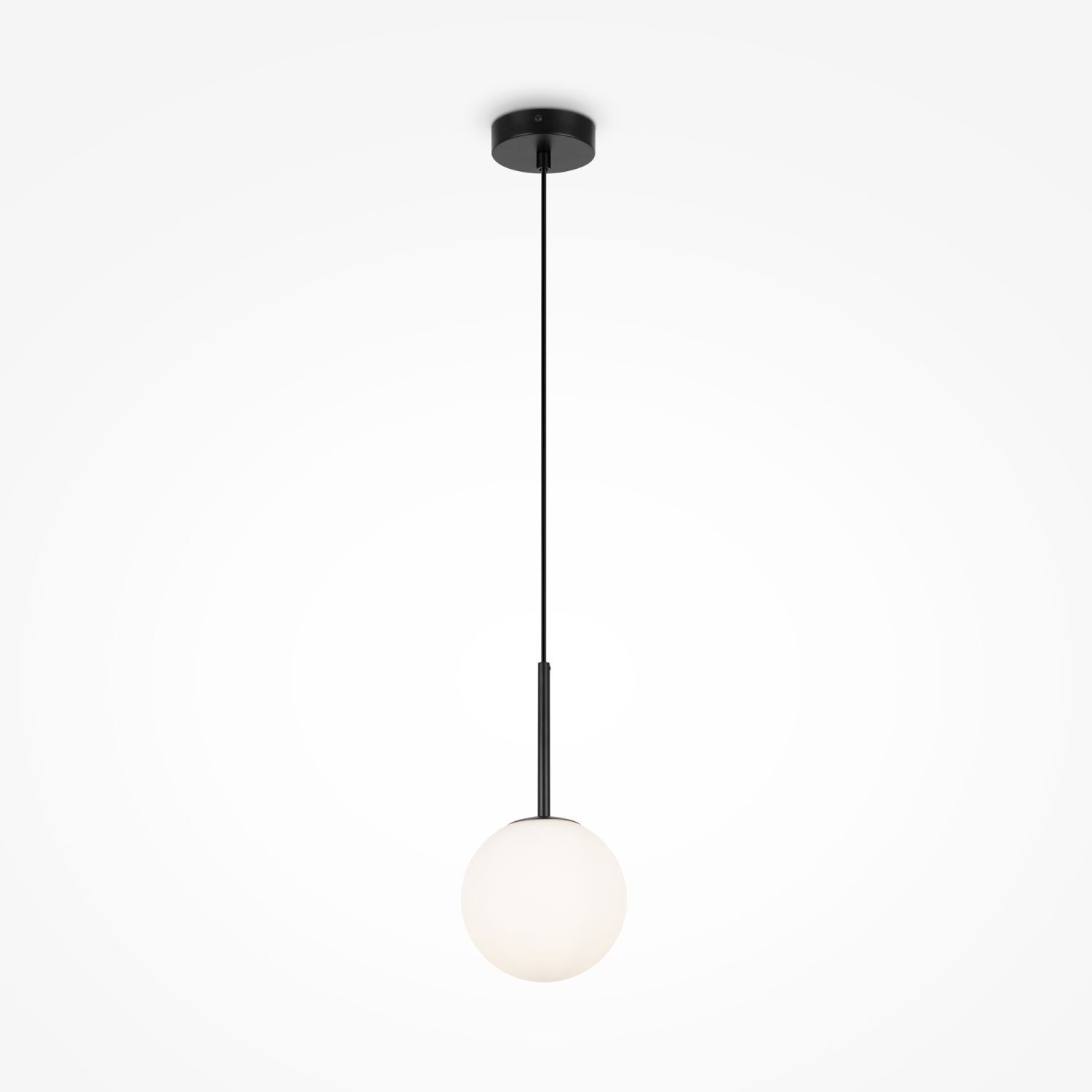 Lampe à suspendre métal verre E14 Ø 15 cm rond noir blanc