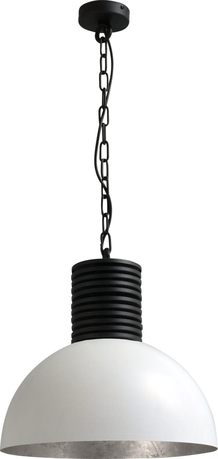 Lampe à suspendre artisanale blanche argentée Ø40cm LARINO