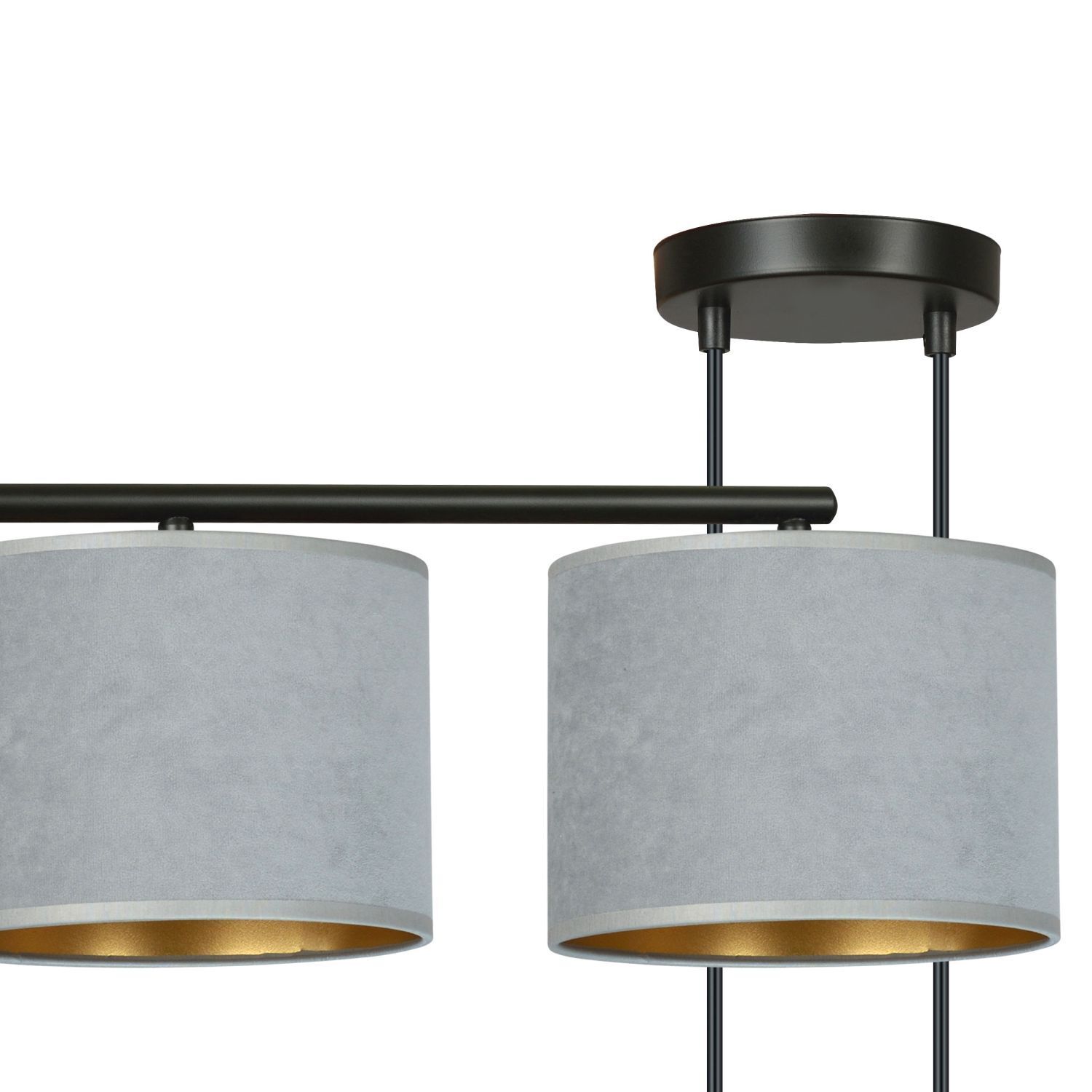 Lampe à suspendre tissu métal L : 97 cm H : max. 100 cm réglable