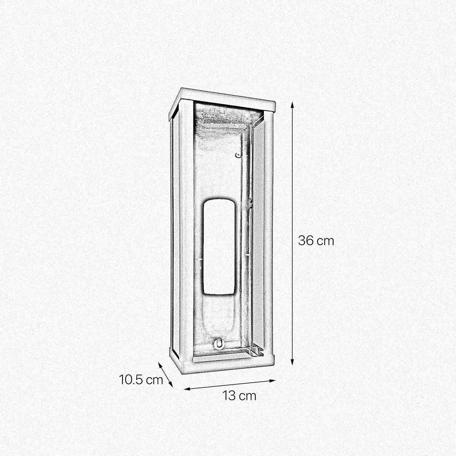 Lampe d'extérieur mur en bronze mat IP43 E27 fer verre