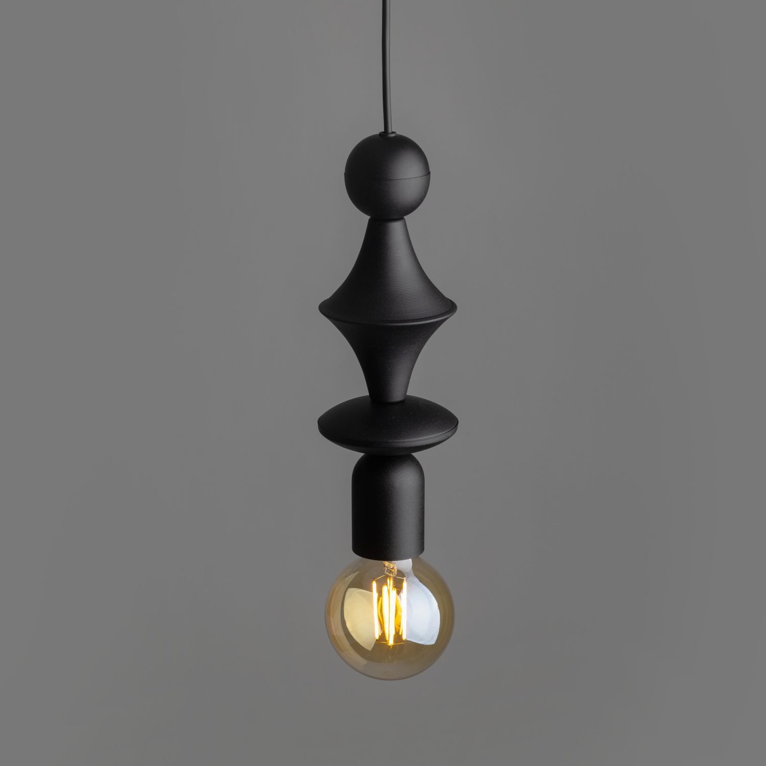 Lampe à suspendre noire métal Ø10 cm E27 minimaliste