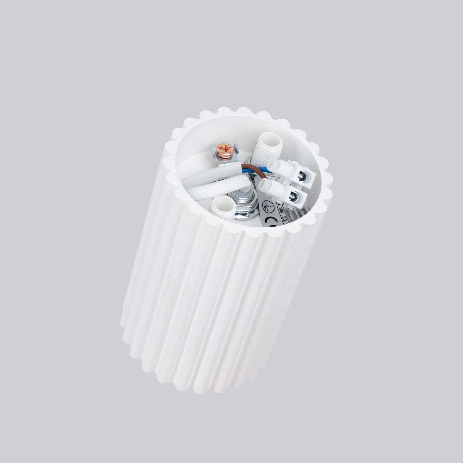 Lampe de plafonnier Moderne petite H : 10 cm Ø 6,5 cm Blanc apparent