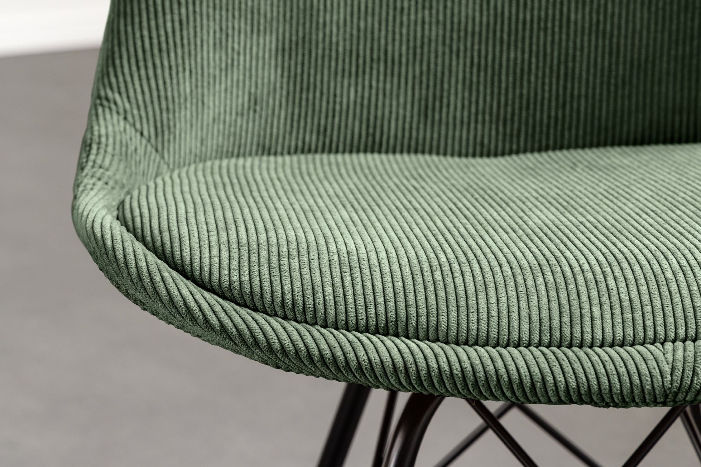 Chaise de salle à manger sans accoudoirs Velours côtelé métal vert noir Kissen, Dekoration für Zuhause, Mobiliar, Couch, Gewebt
