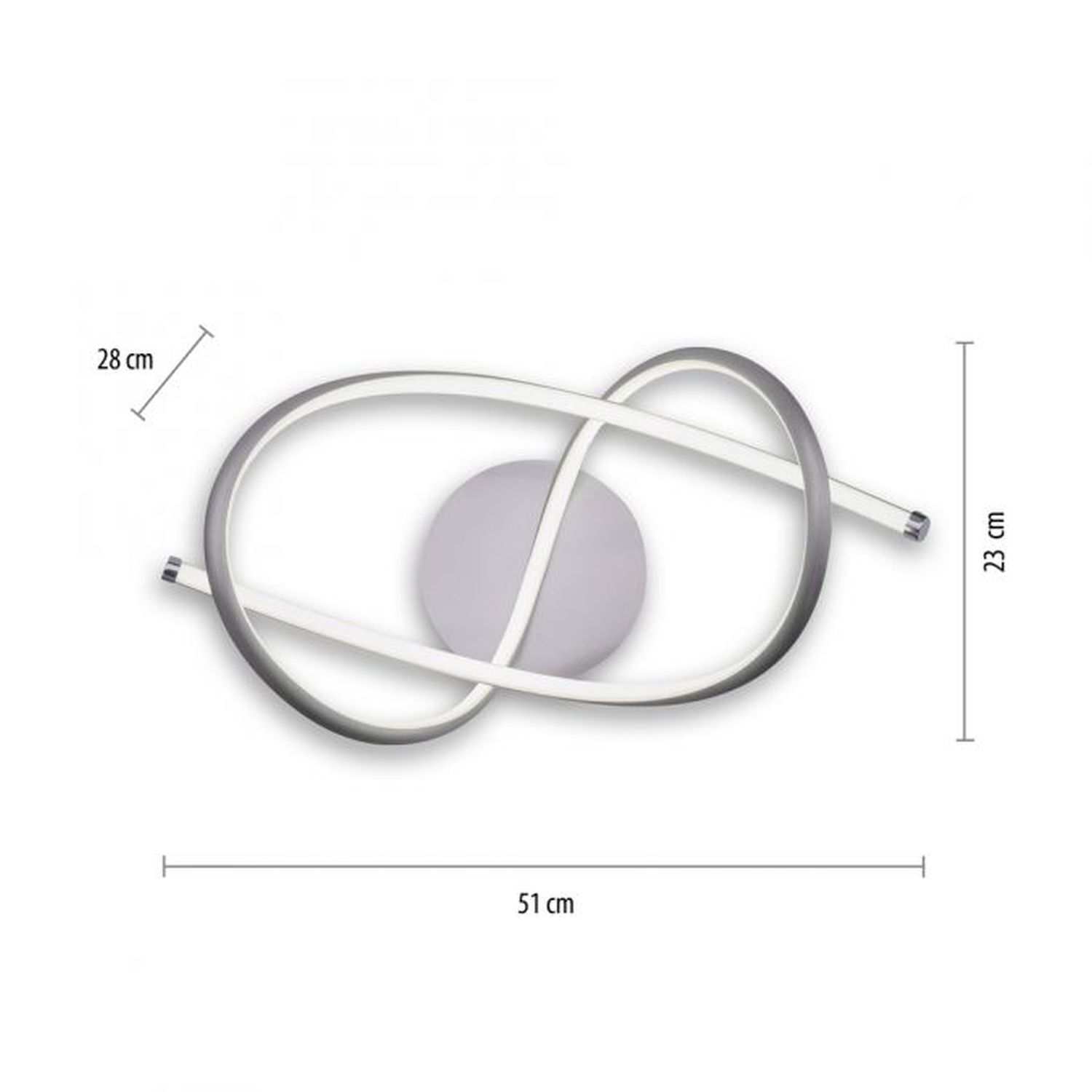 Lampe de plafonnier LED incurvée en acier 3000 K blanc chaud Zubehor, Kunst, Porzellan, Töpferei