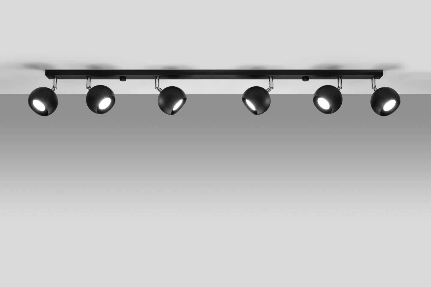 Spot de salon noir métal 120 cm de long GU10