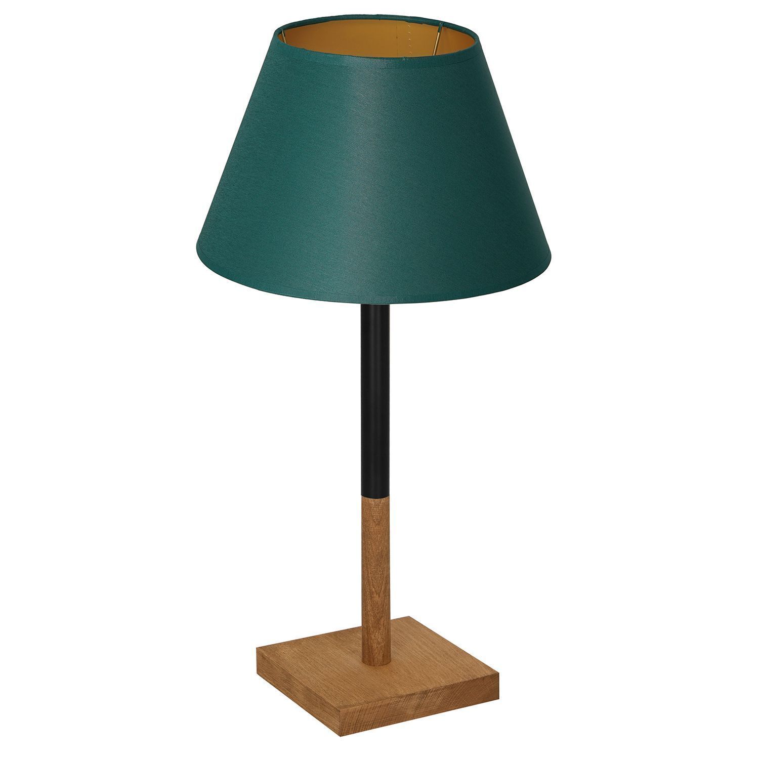 Lampe de chevet tissu bois pétrole naturel or 56 cm E27