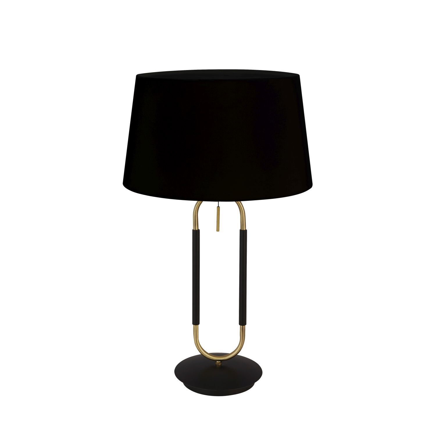 Lampe de table noir laiton E27 63 cm de haut tissu métal