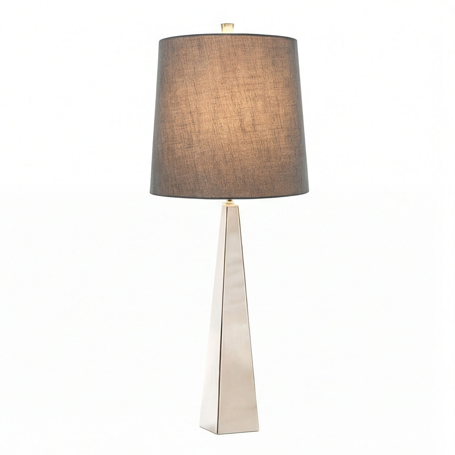 Lampe de sol design métal tissu en nickel gris foncé