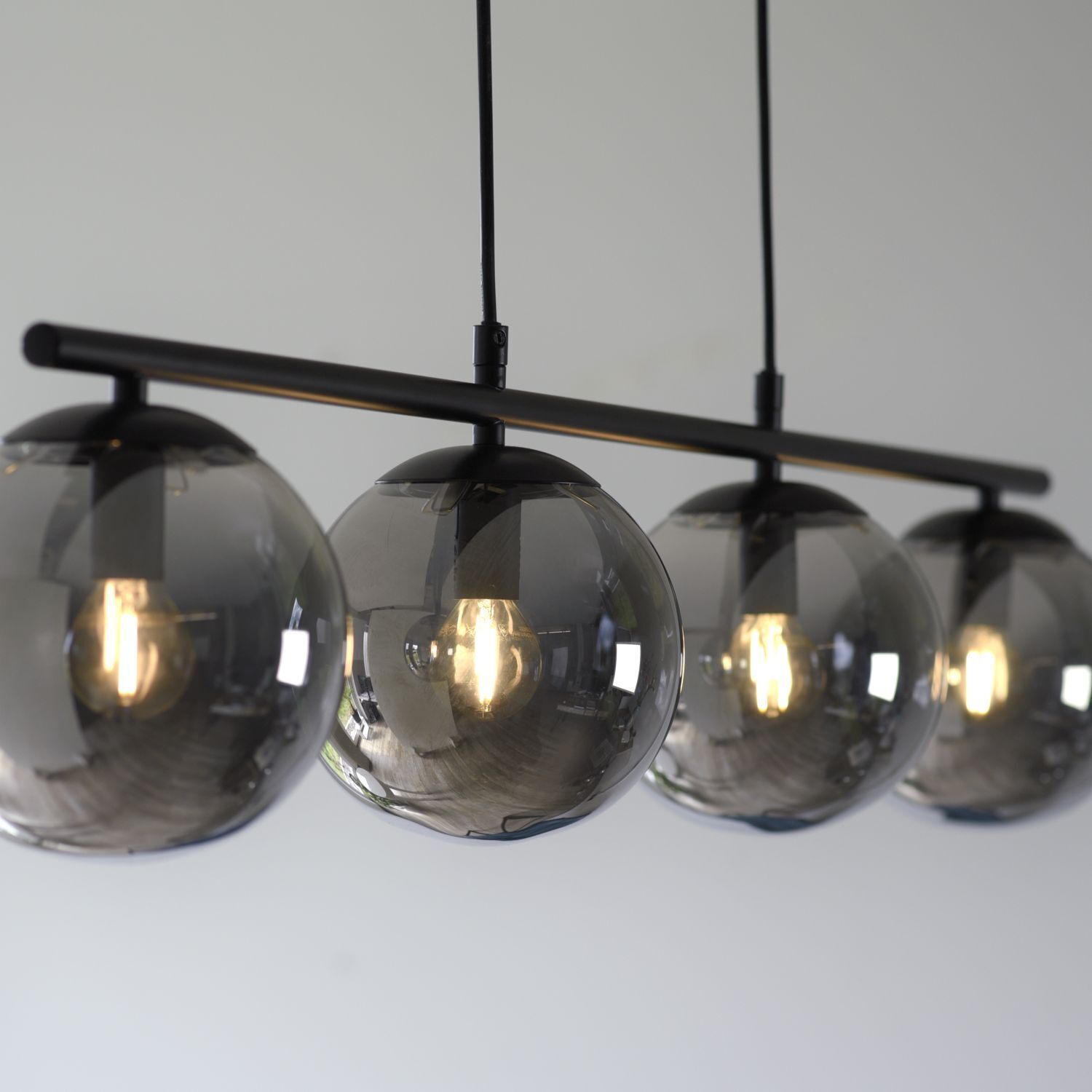 Suspension allongée en verre fumé 100 cm E14 confortable