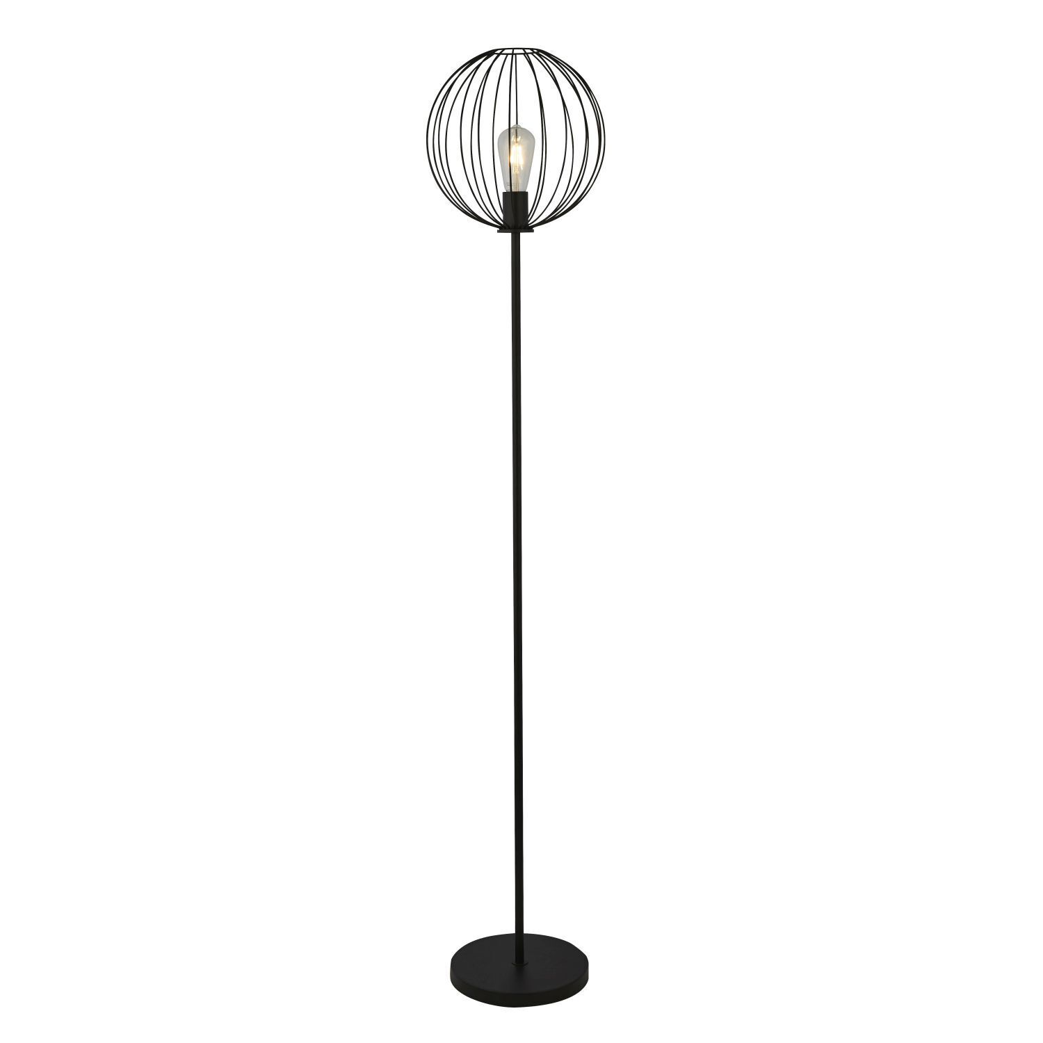Lampadaire Noir E27 161 cm Métal Rétro CAMERON