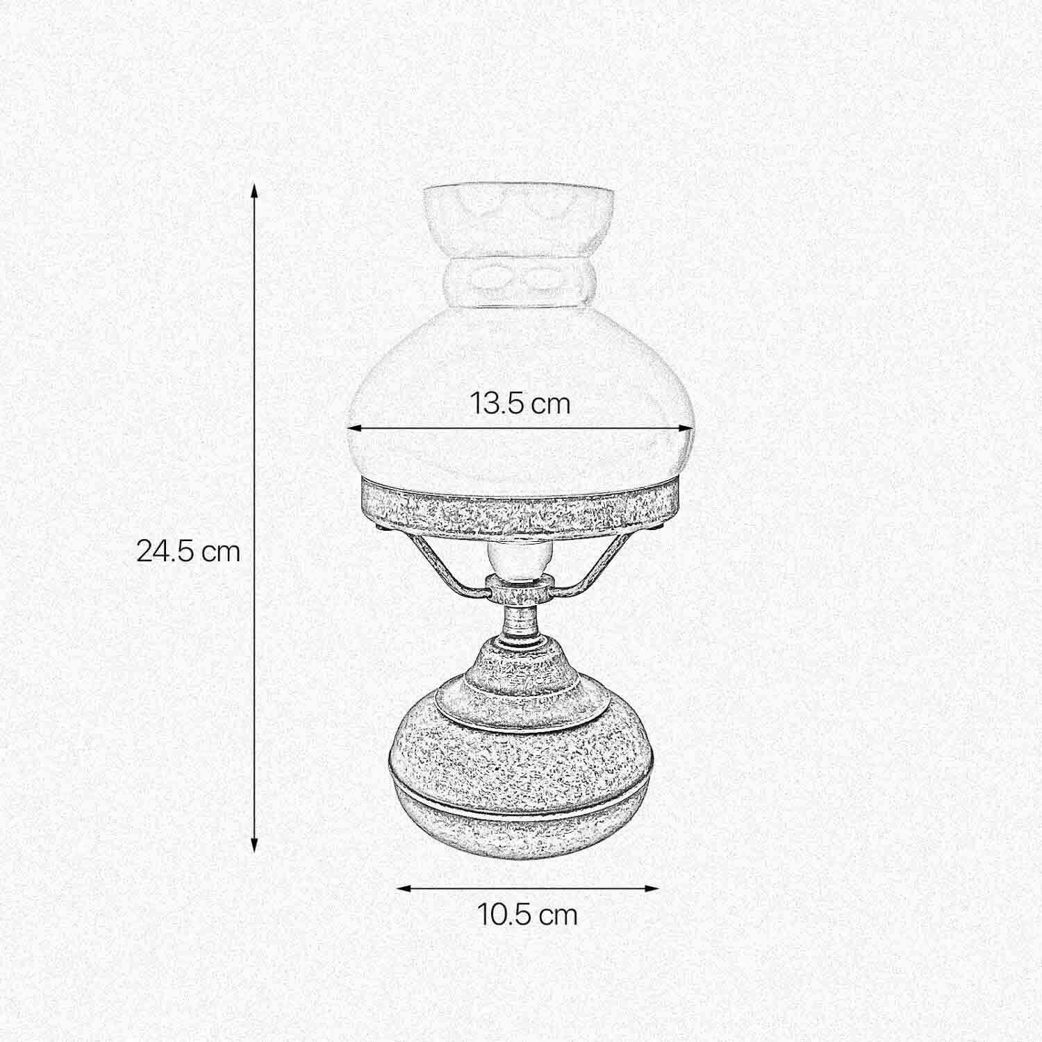 Lampe de table Art Nouveau laiton verre en bronze blanc antique 24,5cm Glas, Lampe, Kunst