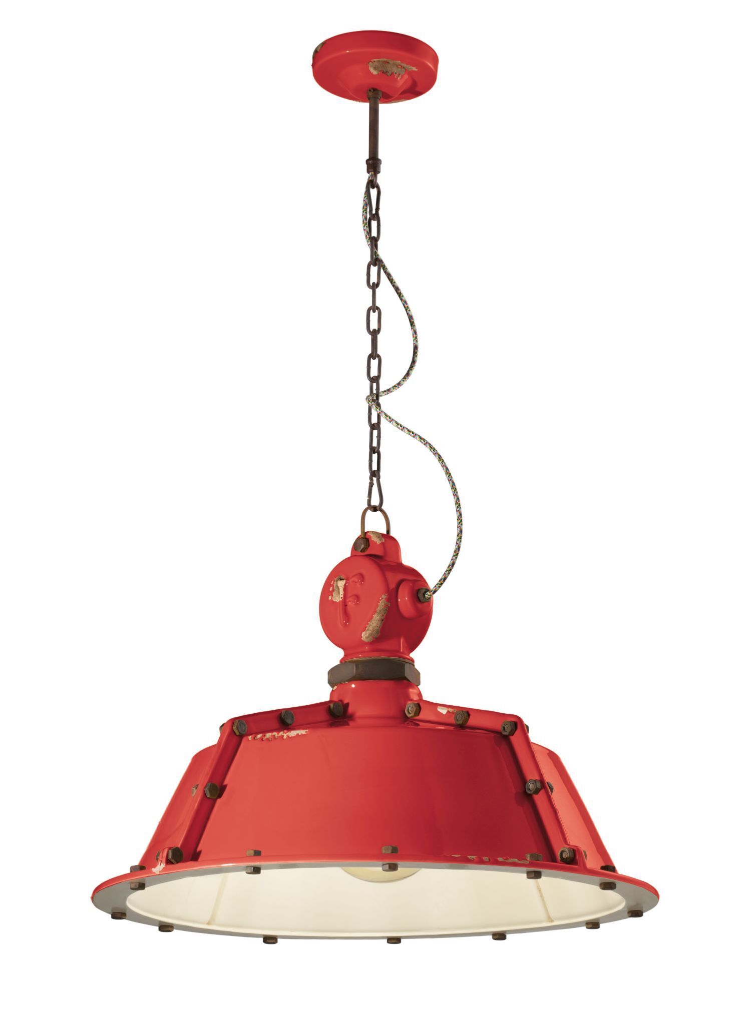 Lampe à suspendre céramique H : max. 110 cm rouge shabby antique