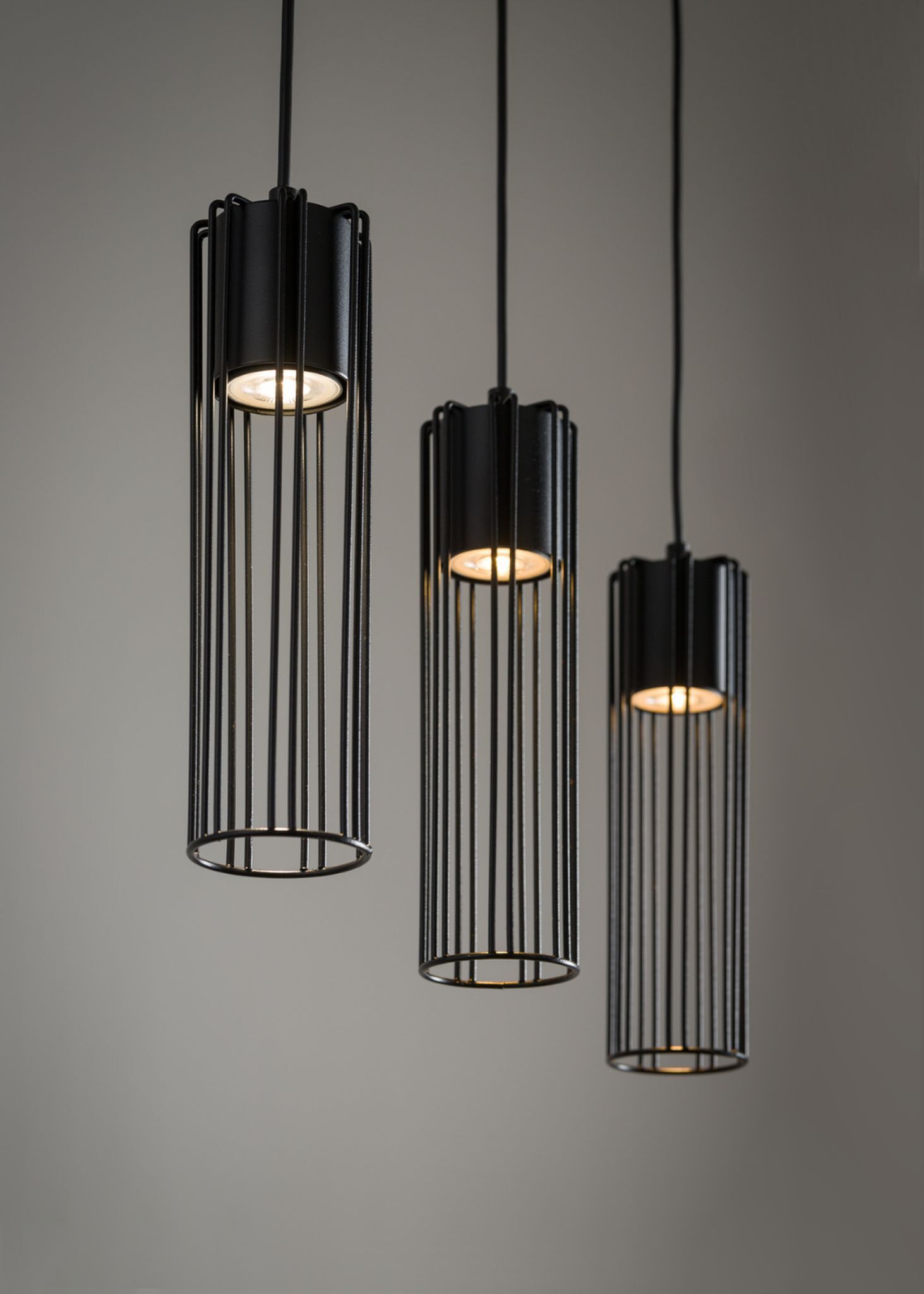 Suspension décorative Noir Métal GU10 3-flamme
