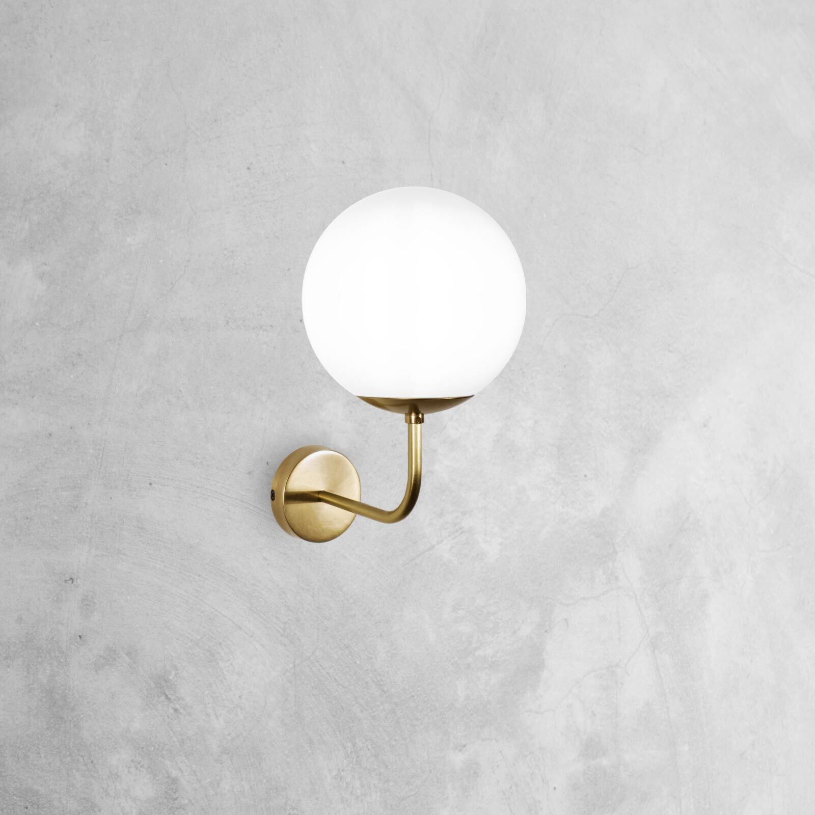 Lampe de salle de bain murale en bronze clair blanc E14 laiton verre