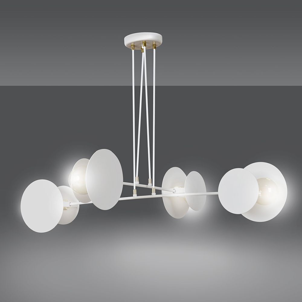 Suspension réglable Blanc Moderne 4x E27 Métal