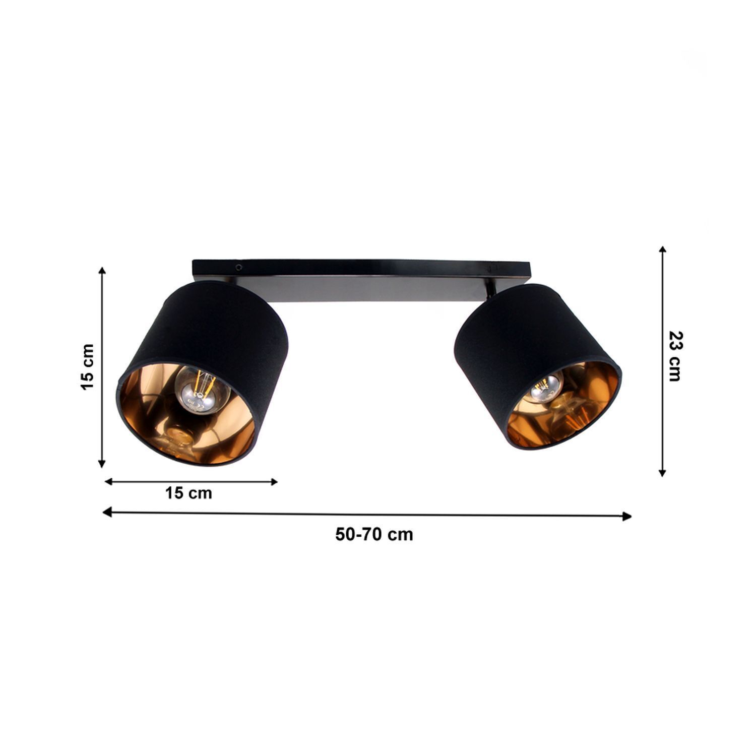 Spot de plafond flexible tissu métal E27 70 cm de long