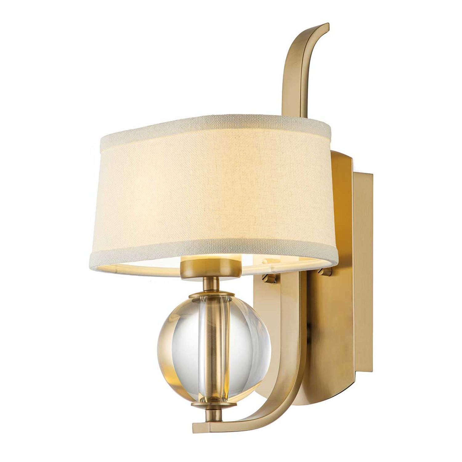 Applique avec LED G9 en laiton crème Abat-jour en tissu