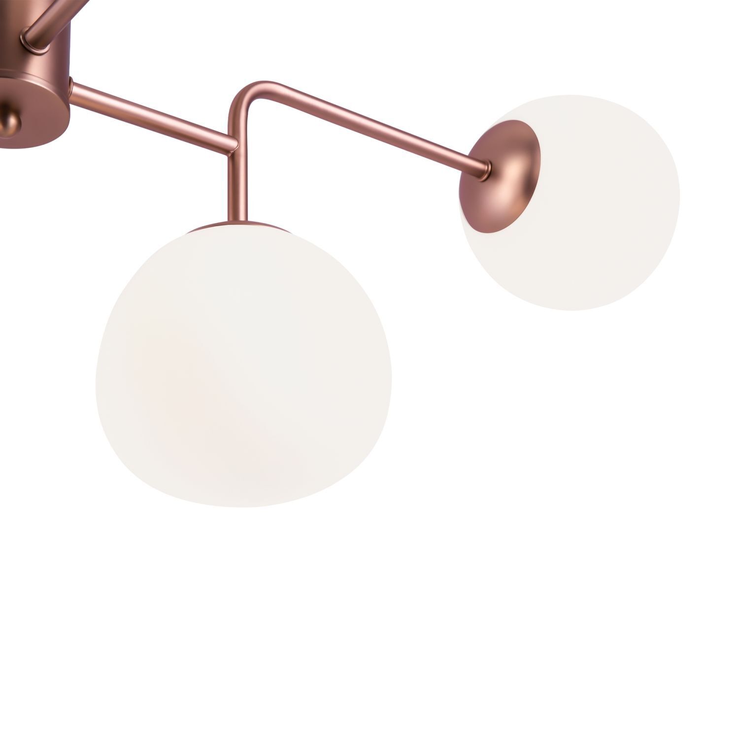 Lampe de plafond métal verre E14 96 cm de large en laiton blanc