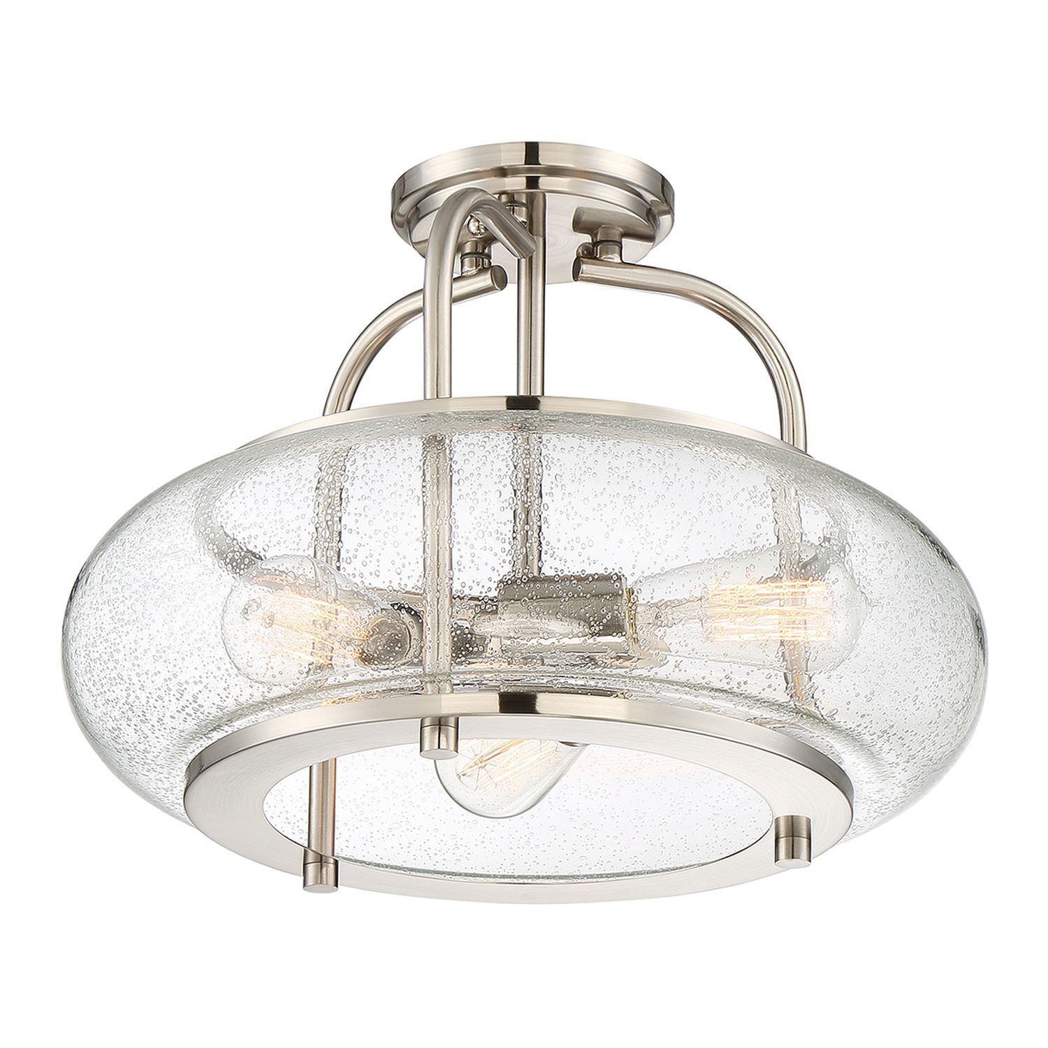 Lampe de plafond verre métal Ø41cm intérieur style vintage