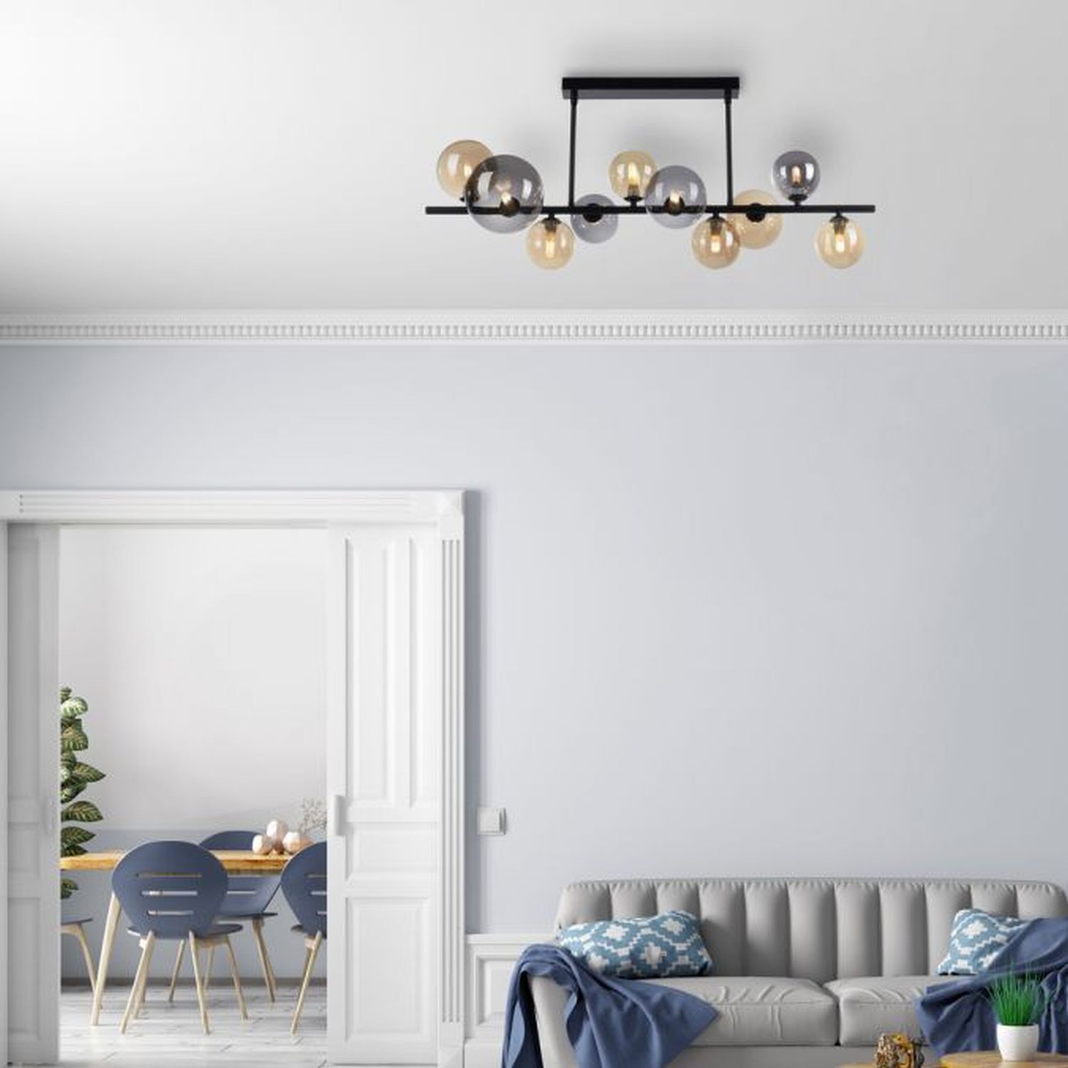Wohnzimmer, Innenarchitektur, Inneneinrichtung, Kronleuchter, Lampe