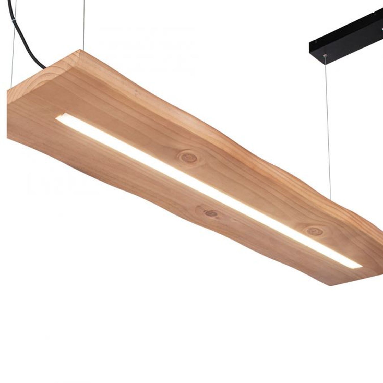 LED Pendelleuchte Holz Fernbedienung L:120 cm dimmbar Deckenleuchte, Leuchte