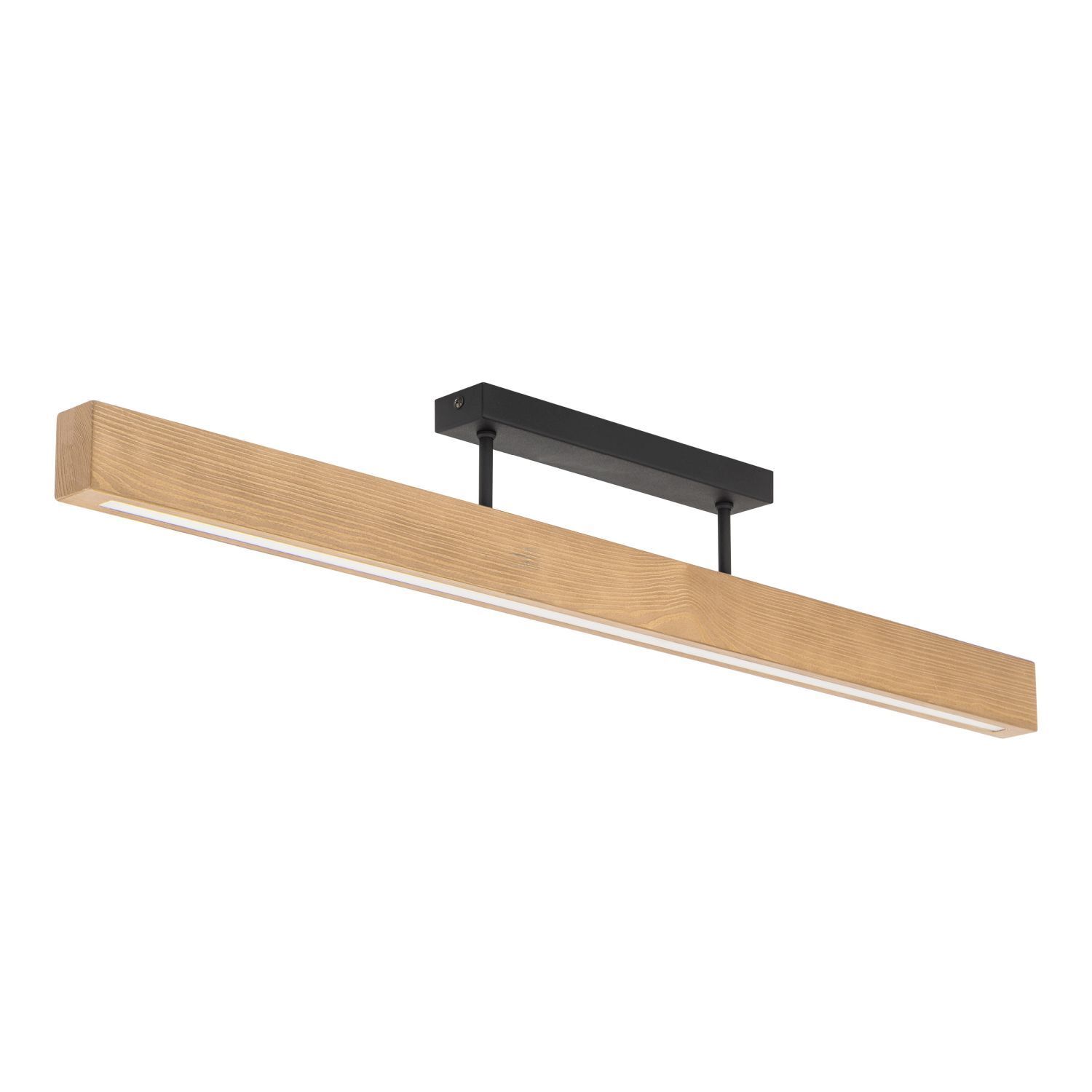 Plafonnier LED bois métal 96 cm de long H : 16,5 cm 3000 K