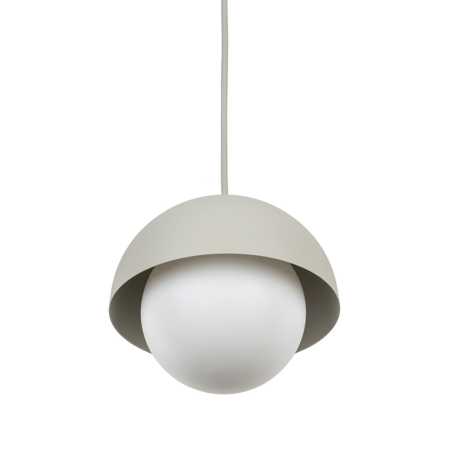 Lampe à suspendre Verre Métal Ø 17 cm Beige Blanc G9 Boule Abat-jour