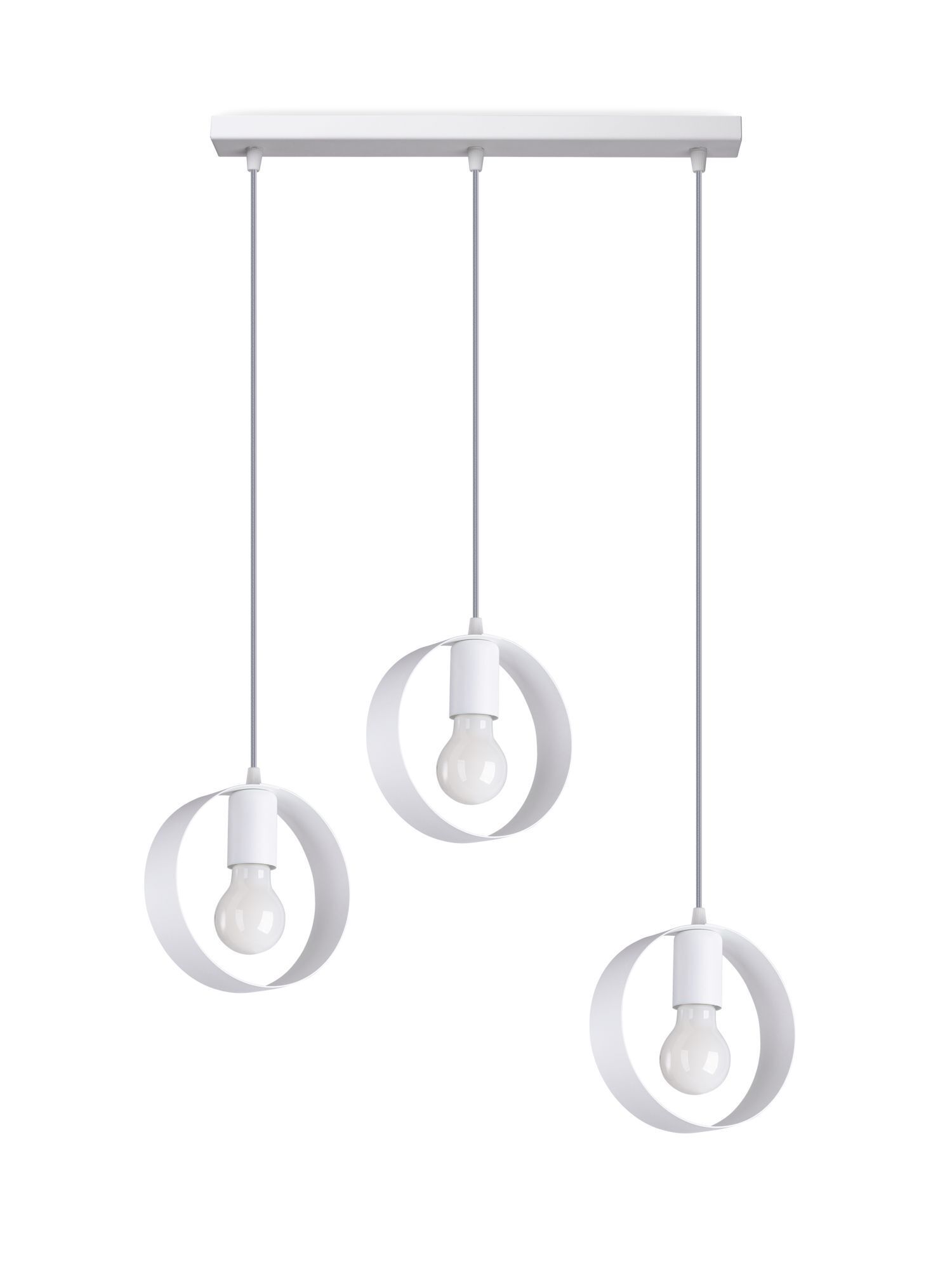 Lampe à suspendre Blanc Métal 3 flammes orientables E27